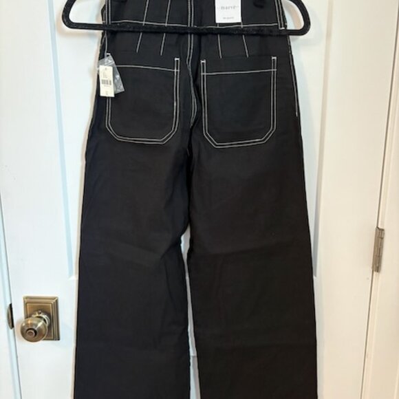 Maeve Anthropologie Black Contrast Stitching Collette Wide Leg Pants – Size 26 - Picture 4 of 6